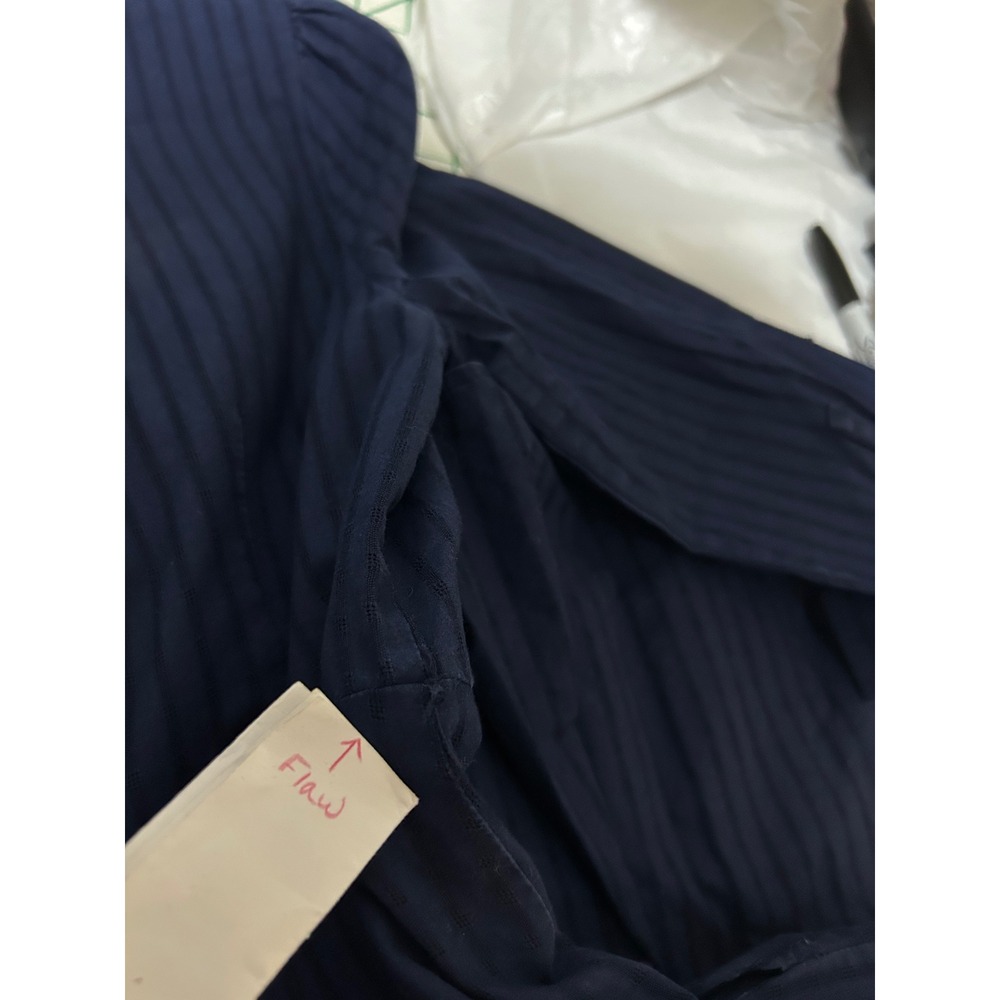 Anthropologie Size 2 Navy Blue Western Equestrian Cotton Shirt Dress Puffed Boho - Picture 7 of 14